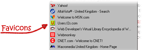 A picture of my Favicons